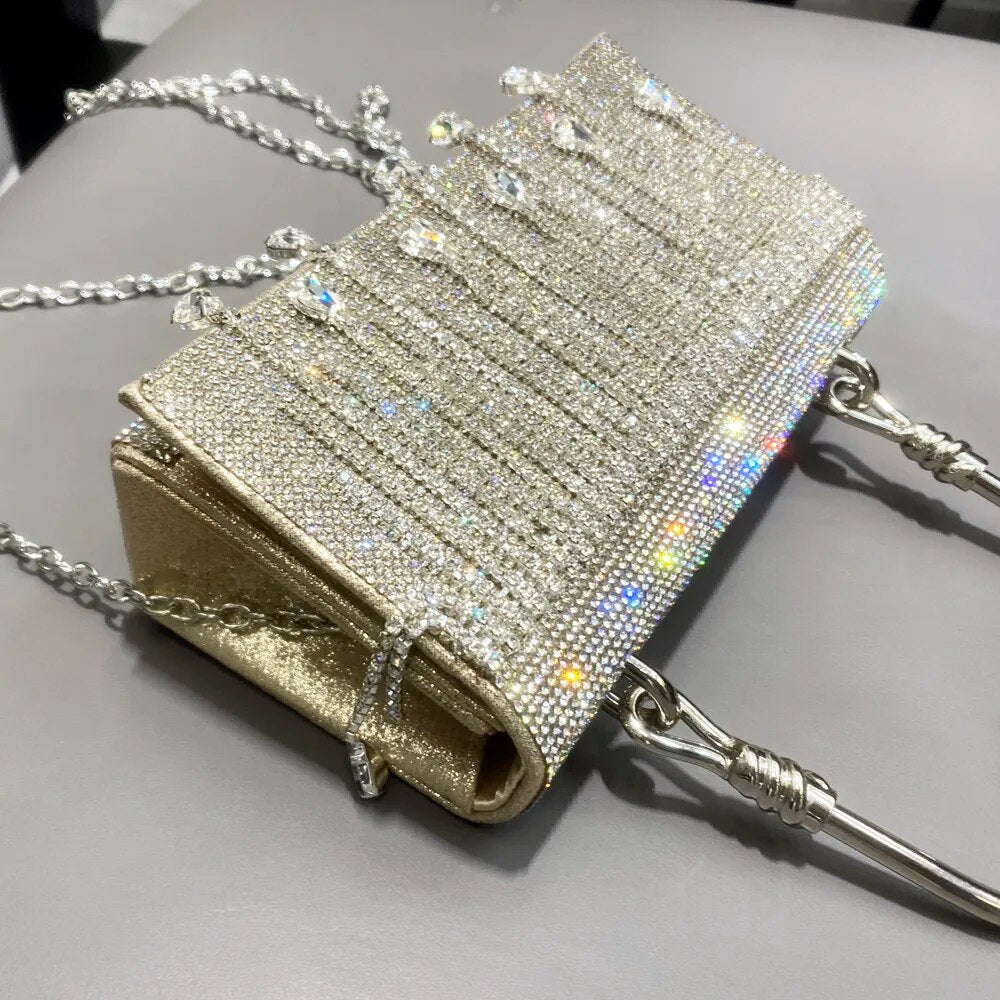 Bolsa Clutch Retangular com Strass