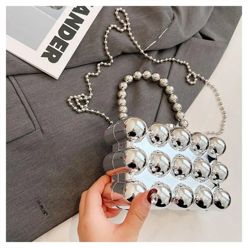 Bolsa Clutch Esferas Espelhada
