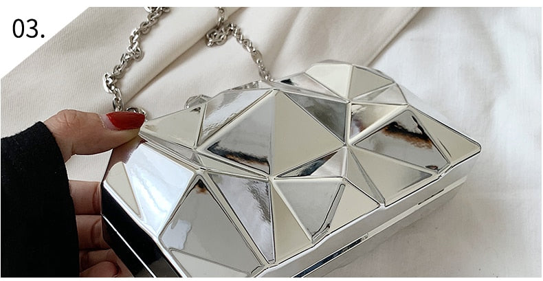 Bolsa Clutch Geométrica Espelhada