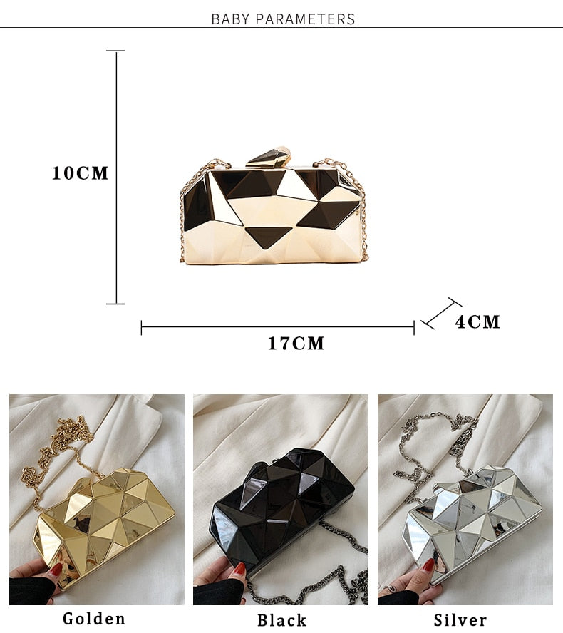 Bolsa Clutch Geométrica Espelhada