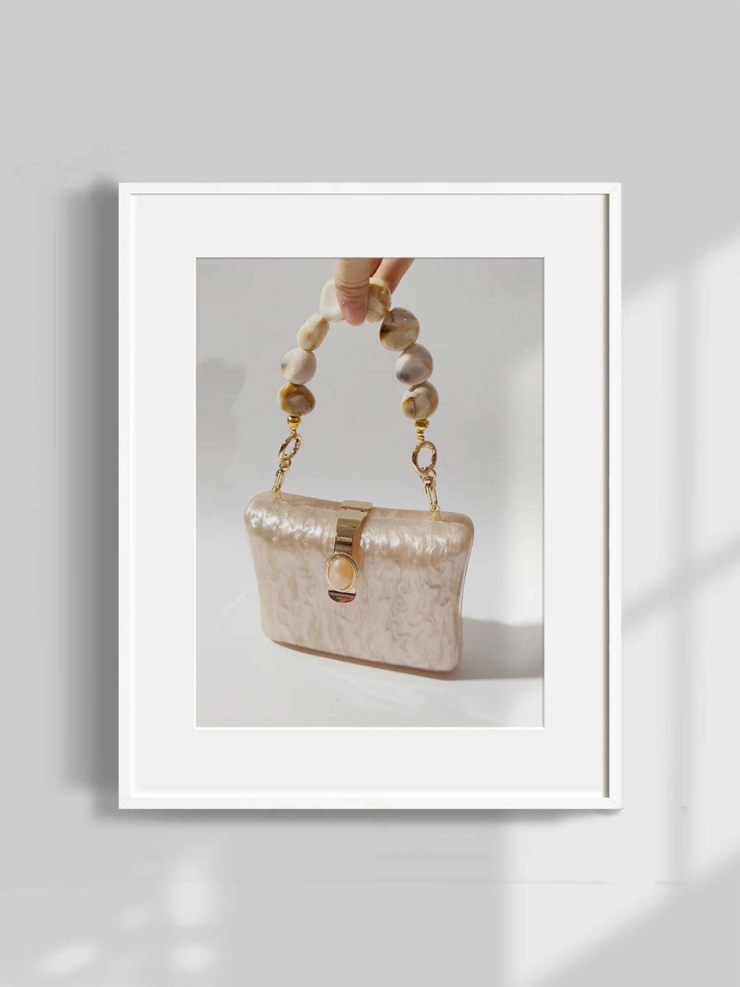 Bolsa Clutch Acrílico Detalhe de Pedra