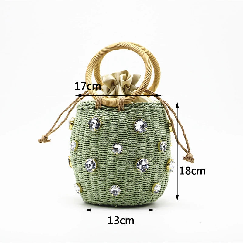 Bolsa de Palha com Alça de Argola Praia