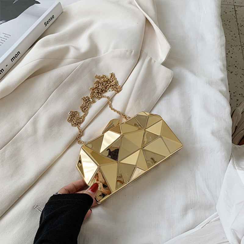 Bolsa Clutch Geométrica Espelhada