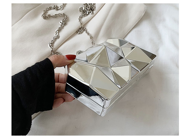 Bolsa Clutch Geométrica Espelhada