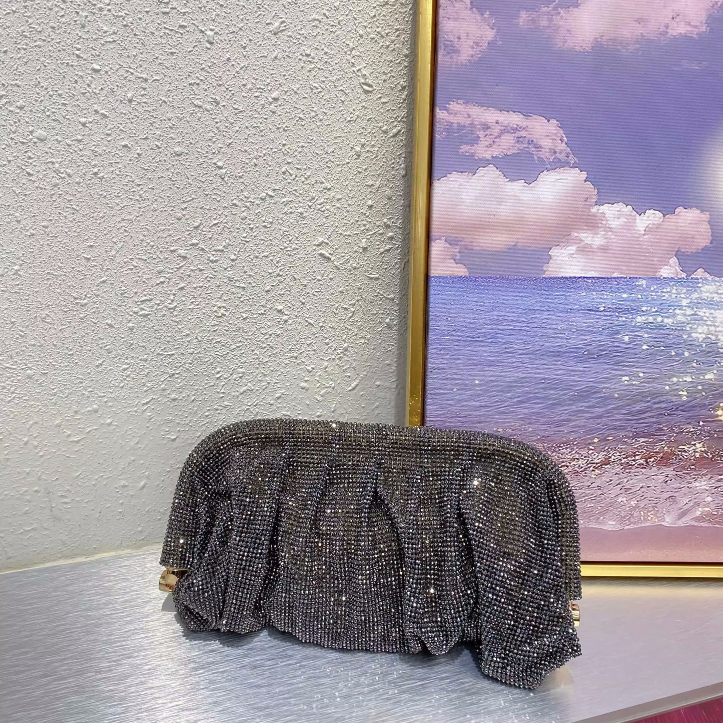 Bolsa Clutch Cravejada com Strass Festa