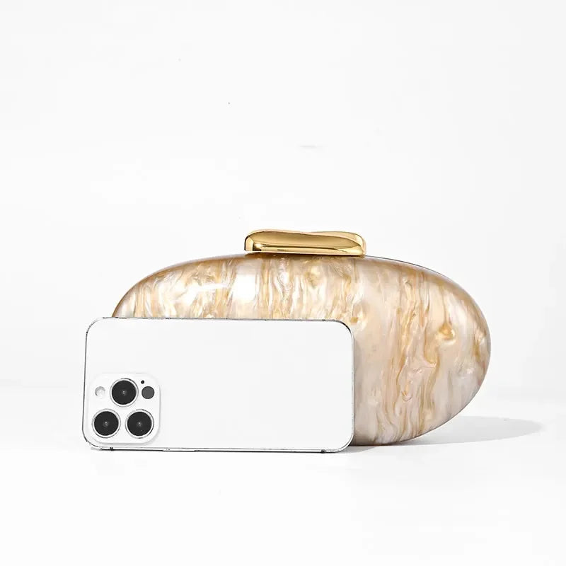 Bolsa Clutch Oval Acrílico