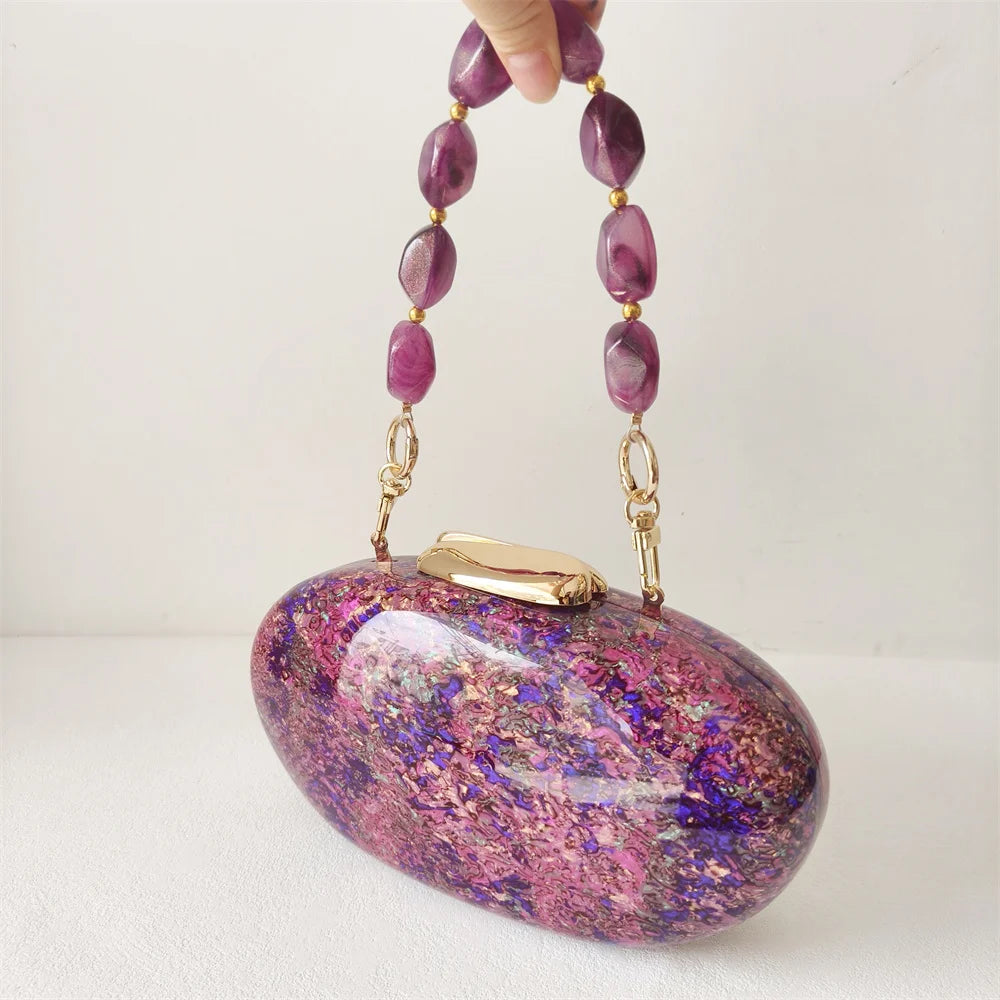 Bolsa Clutch Oval Acrílico