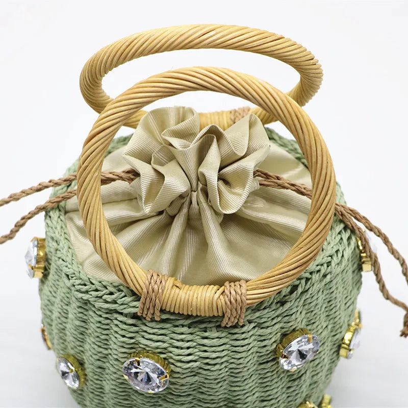 Bolsa de Palha com Alça de Argola Praia