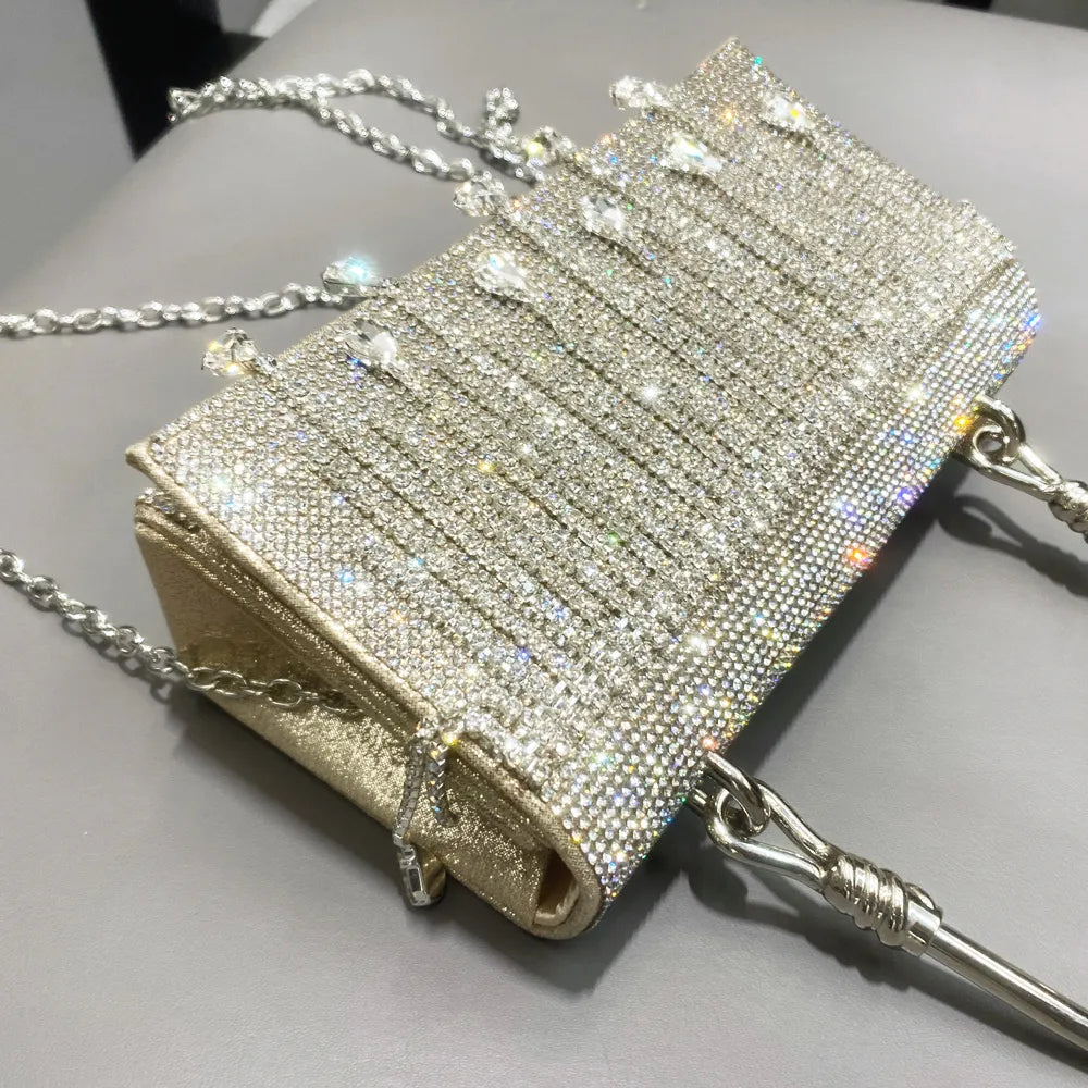 Bolsa Clutch Retangular com Strass