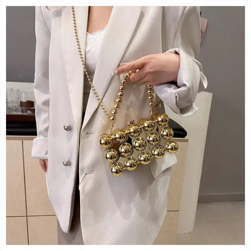 Bolsa Clutch Esferas Espelhada