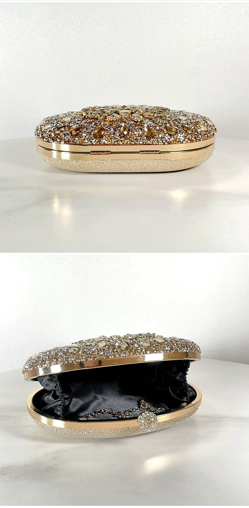 Bolsa Clutch com Pedrarias Festa