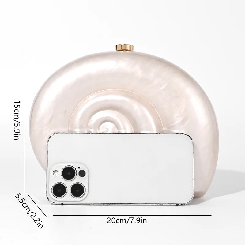Bolsa Clutch Acrílico Caracol