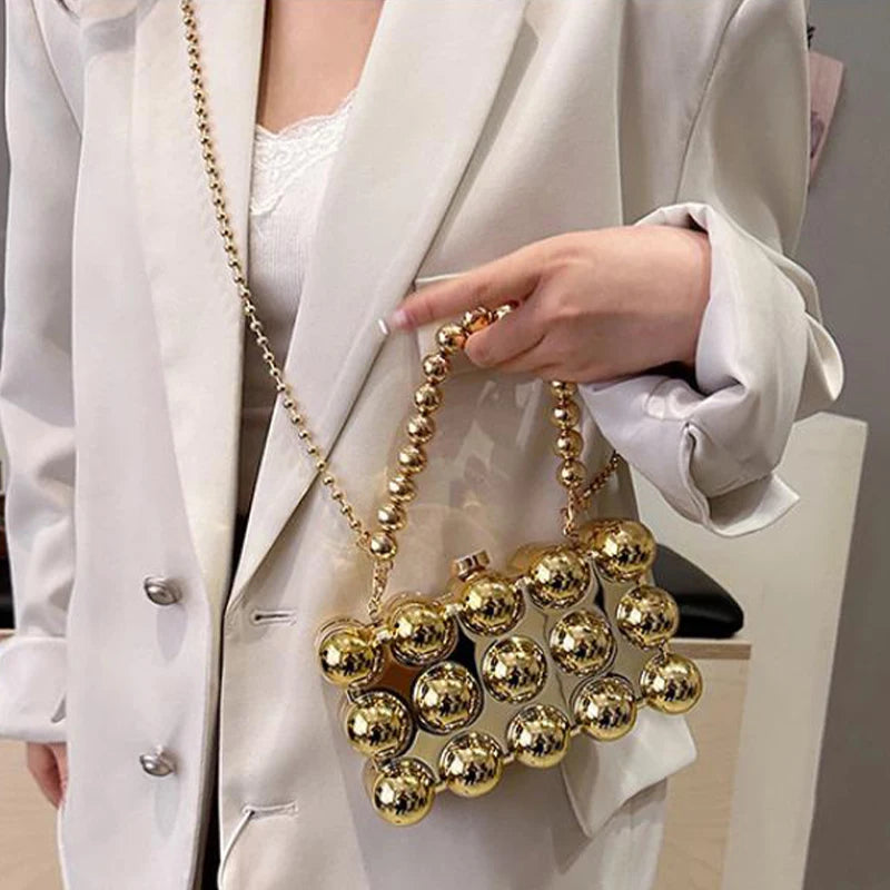 Bolsa Clutch Esferas Espelhada