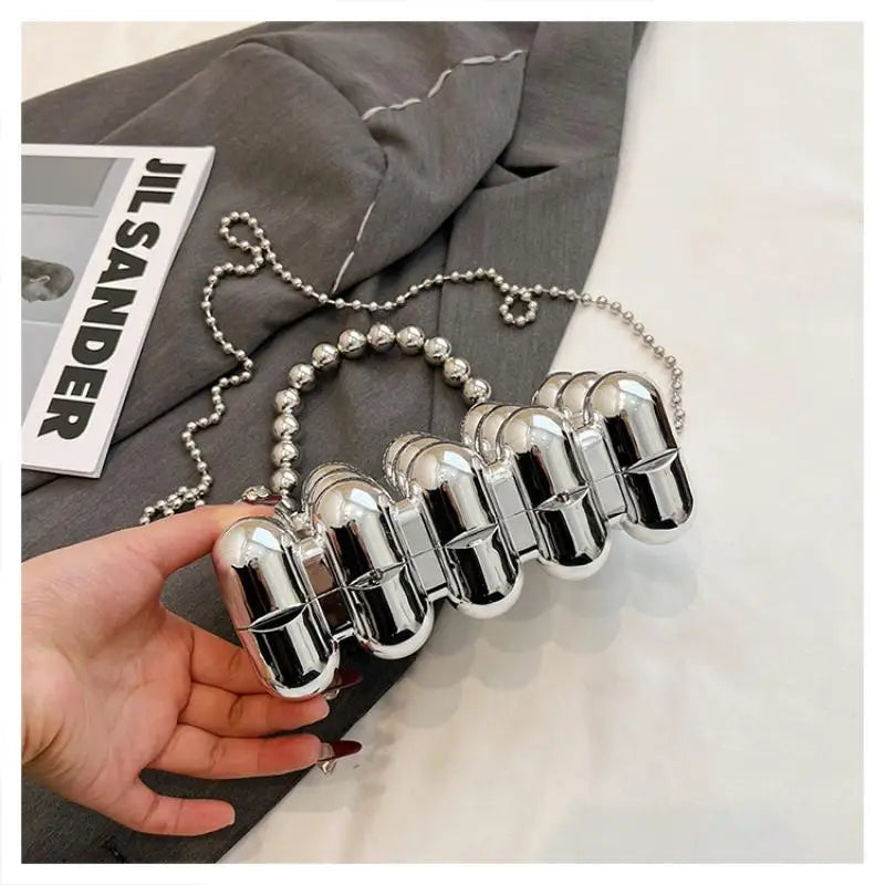 Bolsa Clutch Esferas Espelhada