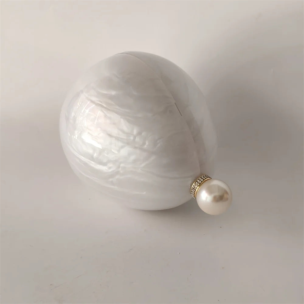Bolsa Clutch Oval Pérola