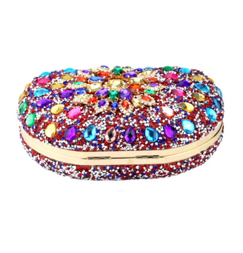 Bolsa Clutch Colorida com Pedrarias
