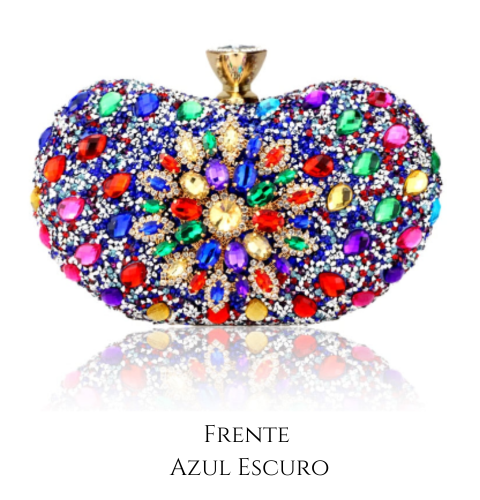 Bolsa Clutch Colorida com Pedrarias