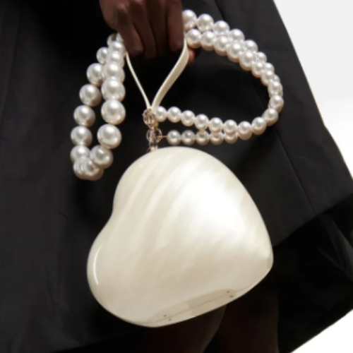 Bolsa Clutch Coração Pérola