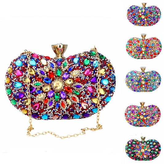 Bolsa Clutch Colorida com Pedrarias