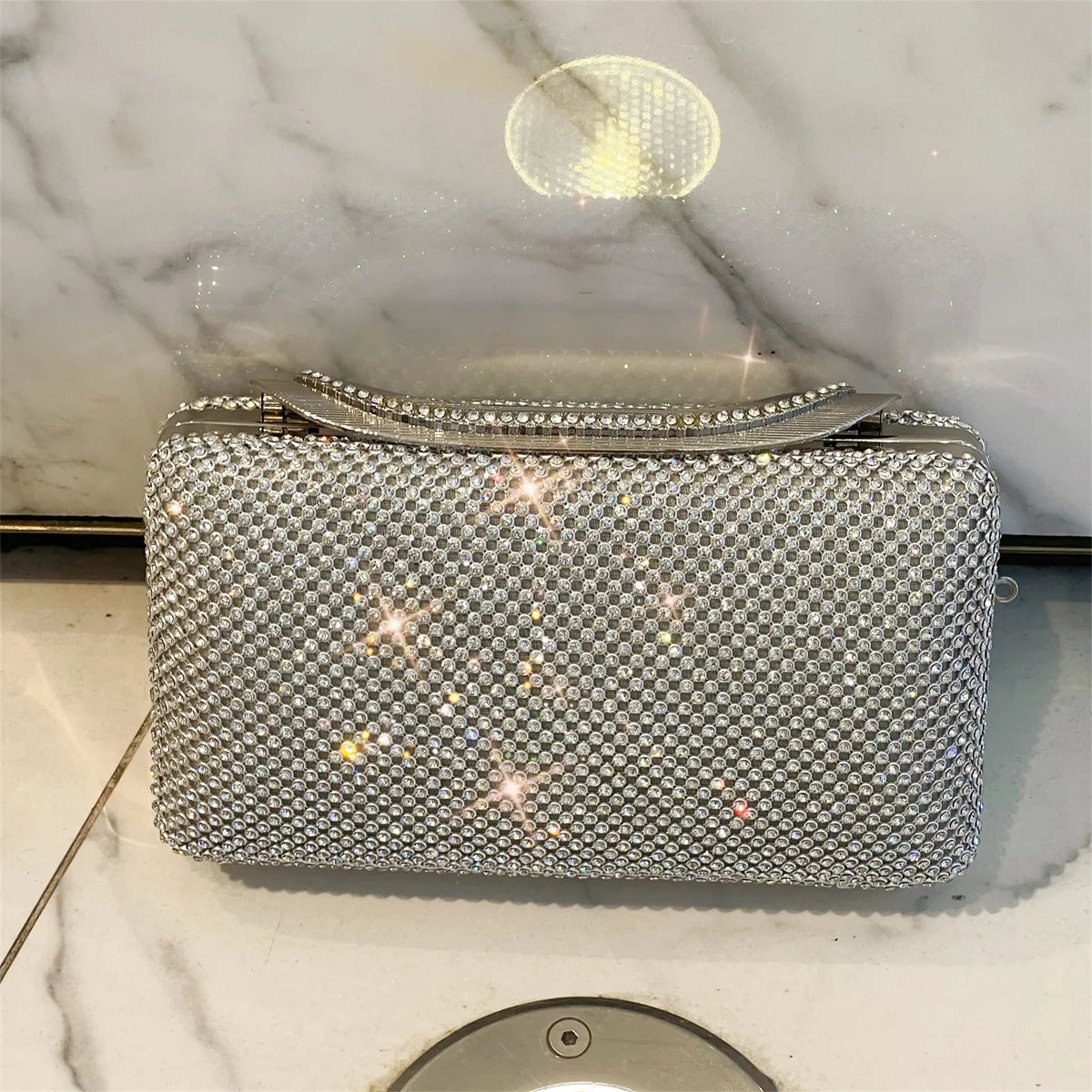 Bolsa Clutch Strass Retangular Festa