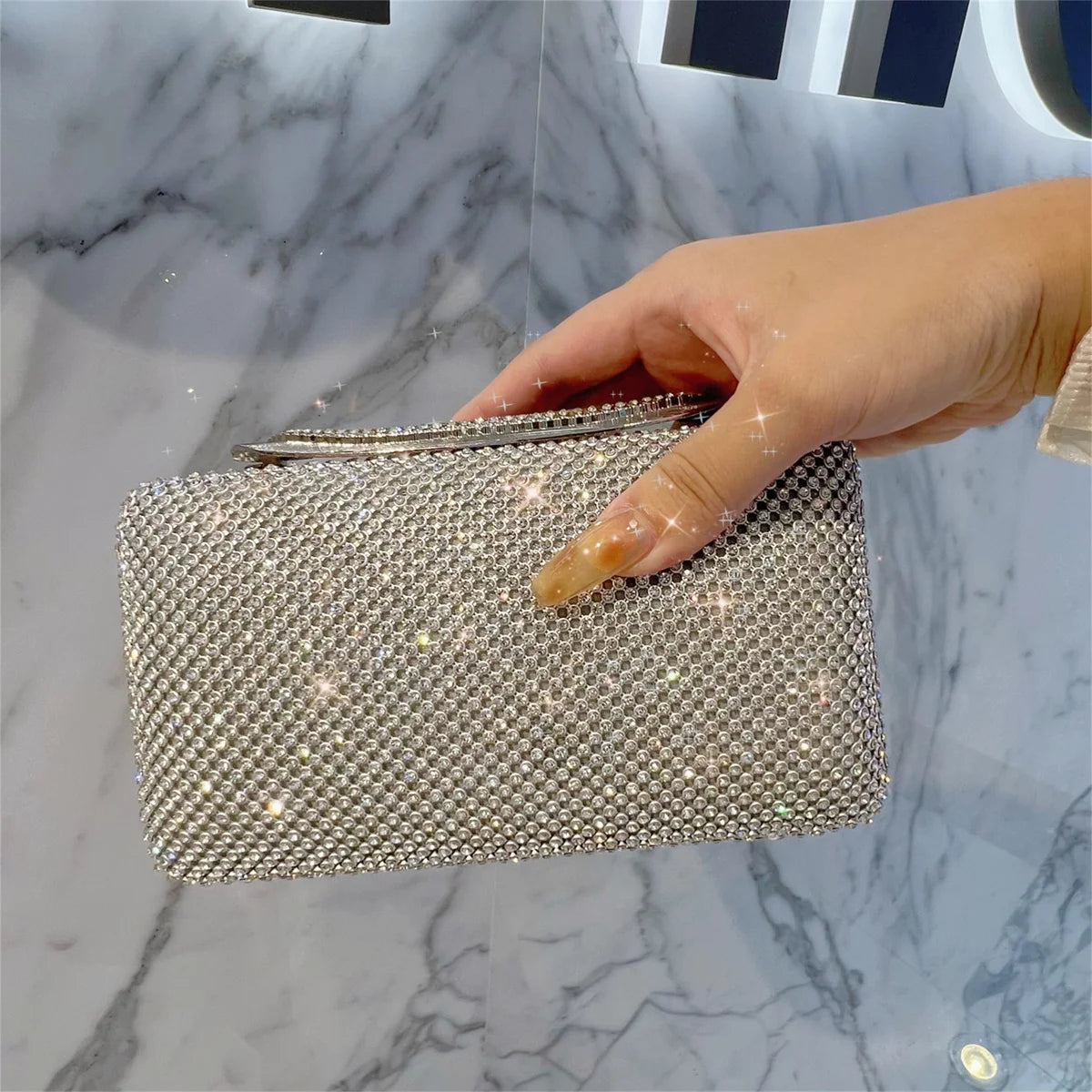 Bolsa Clutch Strass Retangular Festa